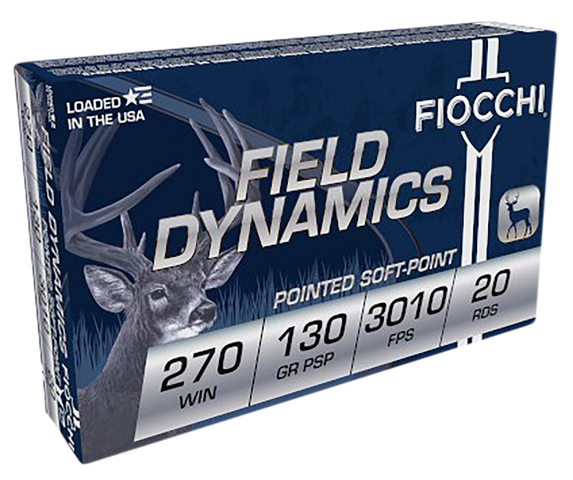 Fiocchi 270SPB Field Dynamics  270 Win 130 gr 3010 fps Pointed Soft Point (PSP) 20 Bx/10 Cs
