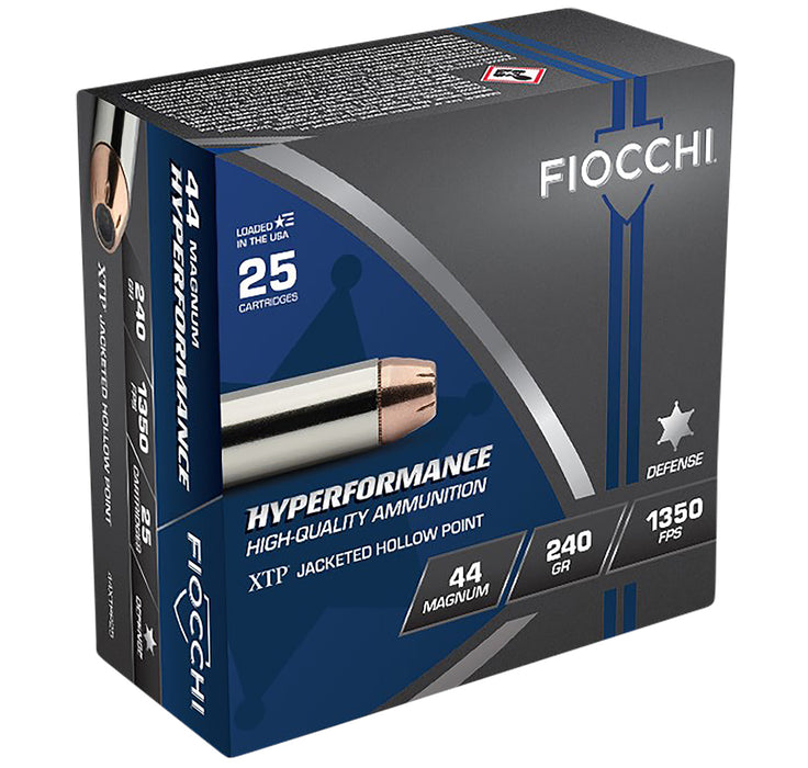 Fiocchi 44XTP25 Hyperformance  44 Rem Mag 240 gr 1350 fps Hornady XTP Hollow Point 25 Bx/20 Cs