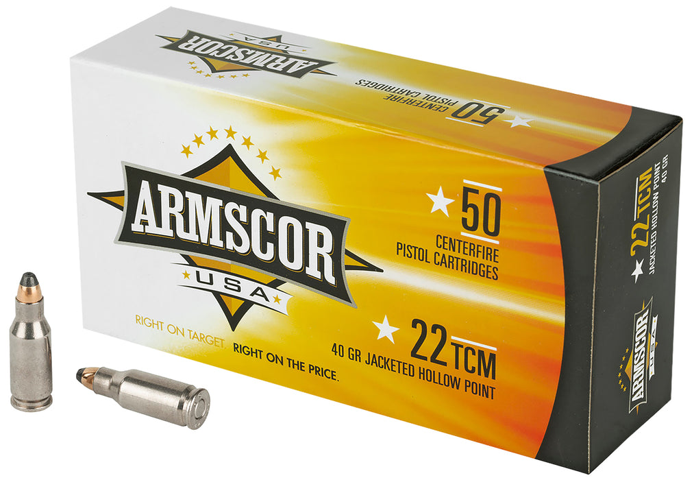 Armscor FAC22TCM1N USA  22 TCM 40 gr Jacketed Hollow Point (JHP) 50 Per Box/20 Cs