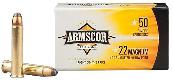 Armscor FAC22M1N USA  22 WMR 40 gr 2000 fps Jacketed Hollow Point (JHP) 50 Bx/40 Cs