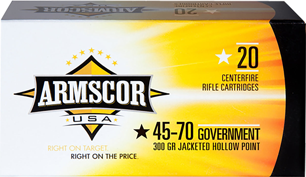 Armscor FAC4570300GR USA  45-70 Gov 300 gr Jacketed Hollow Point (JHP) 20 Per Box/10 Cs