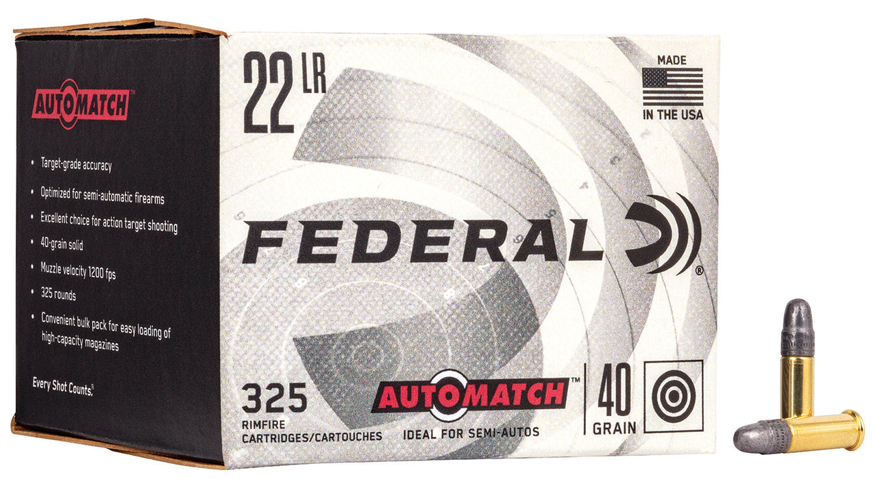 Federal AM22 Champion Training Auto Match 22LR 40gr Lead Round Nose 325 Per Box/10 Case *Bulk