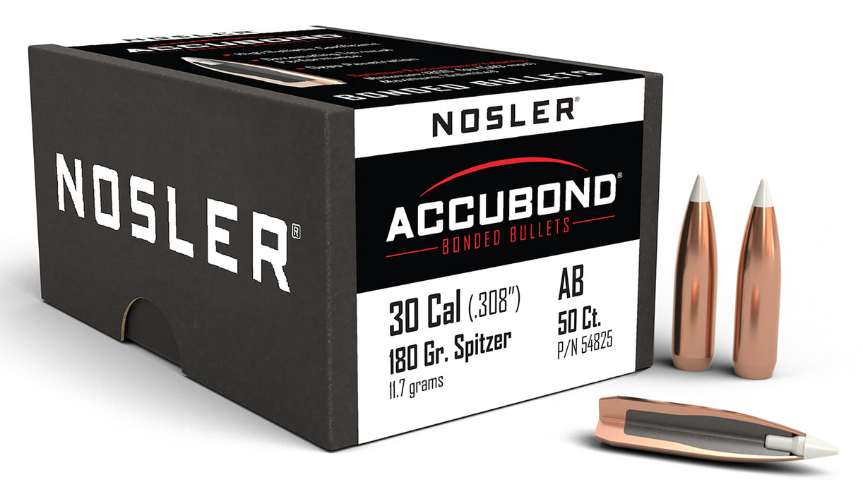 Nosler 54825 AccuBond  30Cal 180gr Spitzer Point 50/Box