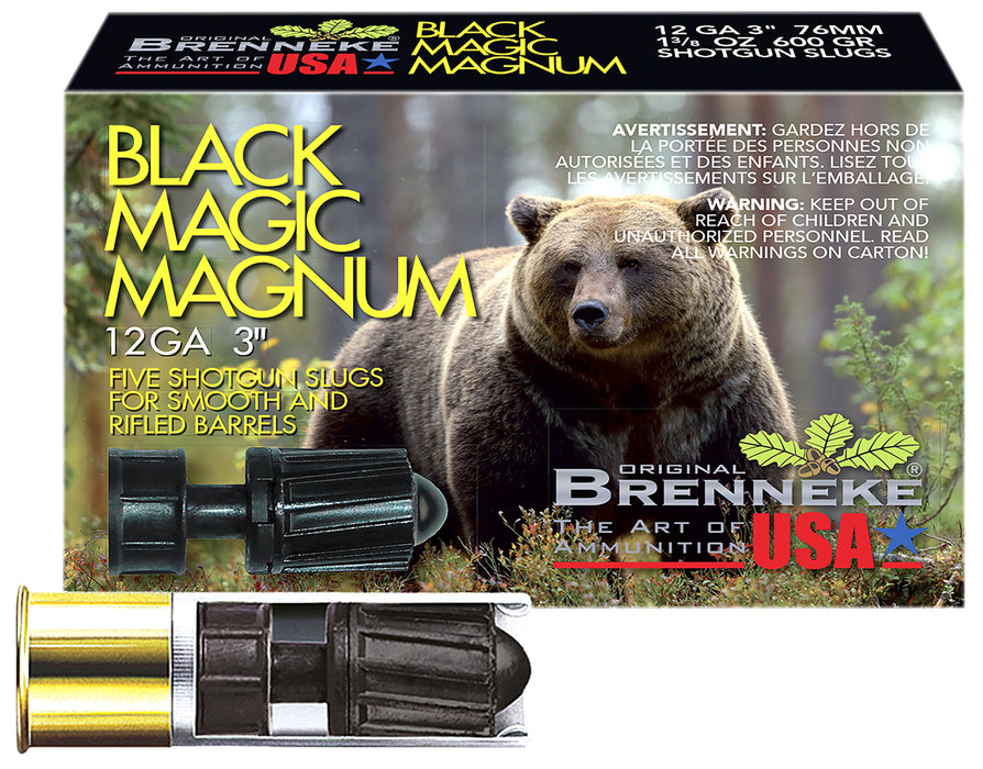 Brenneke SL123BMM Black Magic Magnum  12 Gauge 3" 1 3/8 oz/602 gr 1502 fps Slug Shot 5 Bx/50 Cs