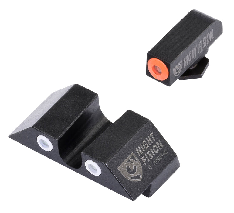 Night Fision GLK003007OGW Tritium Night Sights For Glock  Green Tritium Orange Outline Front Sight- Green Tritium White Outline Rear Sight Glock 42/43/43X