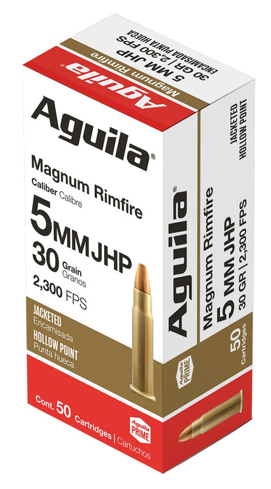 Aguila 1B222406 Target & Range High Velocity 5mm Rem Rimfire Mag 30 gr Jacketed Hollow Point (JHP) 50 Per Box/20 Cs