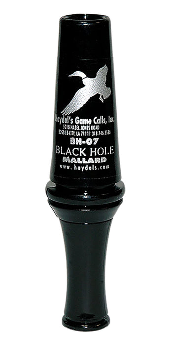 Haydel's Game Calls BH07 Black Hole  Open Call Double Reed Mallard Sounds Attracts Ducks Black Polycarbonate