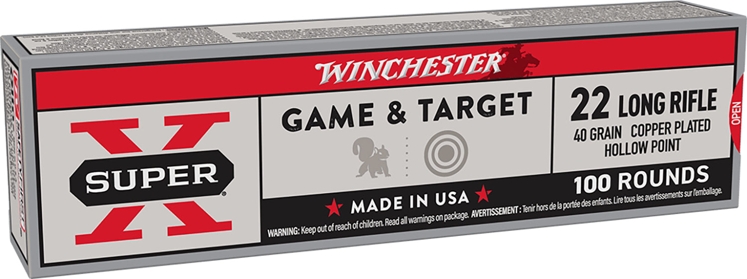 Winchester Ammo X22LRPP1 Super X  22LR 40gr Power Point Copper Plated 100 Per Box/20 Case