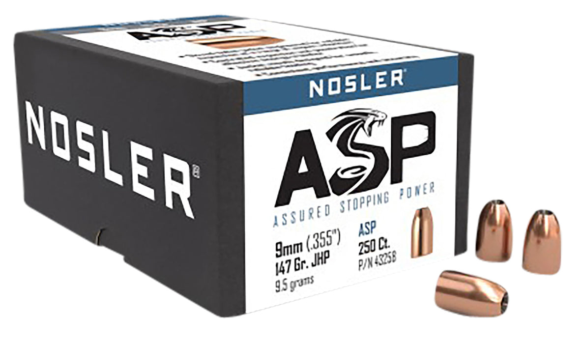 Nosler 43258 Assured Stopping Power  9mm 147gr Jacketed Hollow Point 250/Box