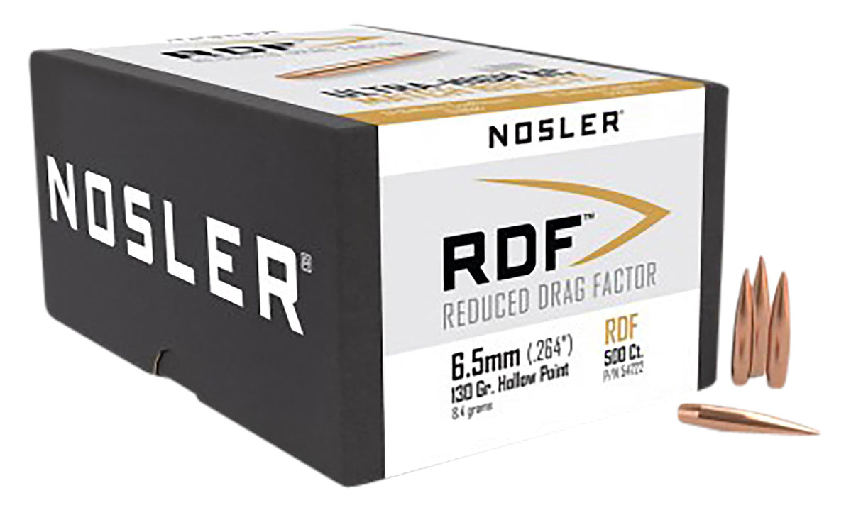 Nosler 54722 RDF Match 6.5Creedmoor 130gr Hollow Point Boat Tail 500/B ...