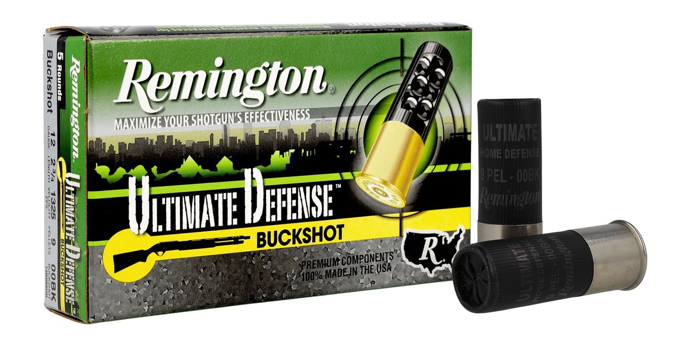Remington Ammunition 20639 Ultimate Defense Buckshot 12Gauge 3" 4Buck Shot 5 Per Box/20 Case