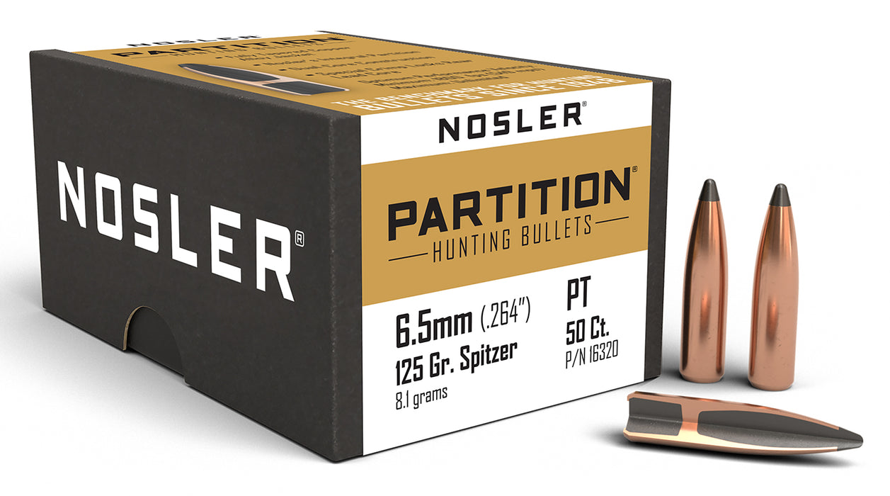 Nosler 16320 Partition  6.5 Creedmoor 125gr Partition Spitzer 50/Box