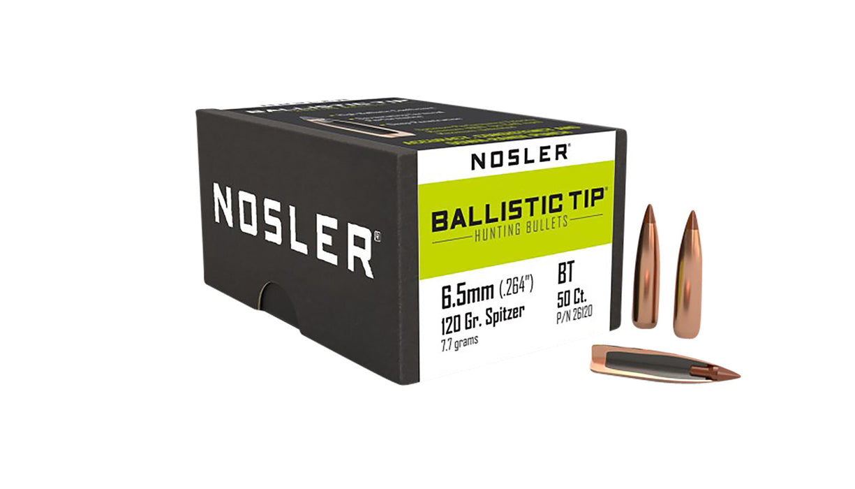 Nosler 26120 Ballistic Tip  6.5mm 120gr Spitzer 50/Box