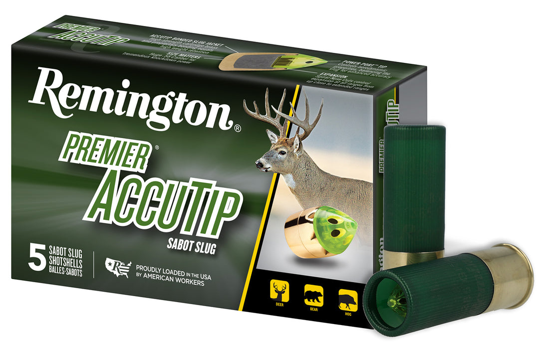 Remington Ammunition 20731 Premier AccuTip  12 Gauge 3" Sabot Slug Shot 5 Per Box/ 20 Cs