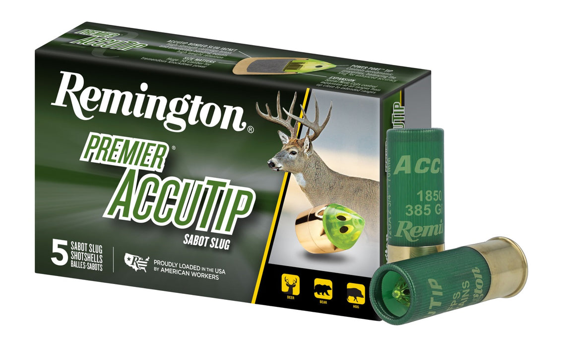 Remington Ammunition 20731 Premier AccuTip  12 Gauge 3" Sabot Slug Shot 5 Per Box/ 20 Cs