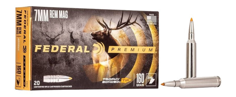 Federal PR7TT1 Premium  7mmRemMag 160gr Trophy Bonded Tip 20 Per Box/10 Case