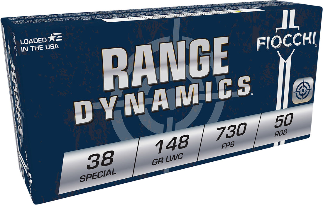 Fiocchi 38LA Range Dynamics  38 Special 148 gr 730 fps Lead Wadcutter (LDWC) 50 Bx/20 Cs
