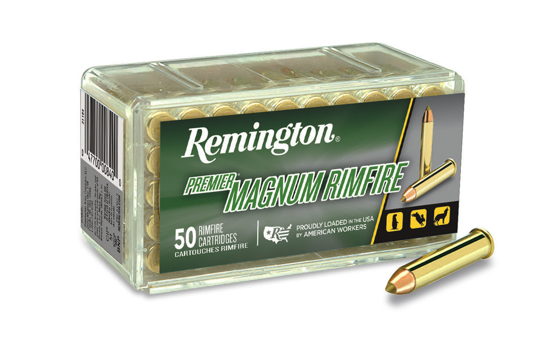 Remington Ammunition 21184 Premier Magnum Rimfire 22WMR 33gr AccuTip V 50 Per Box/40 Case