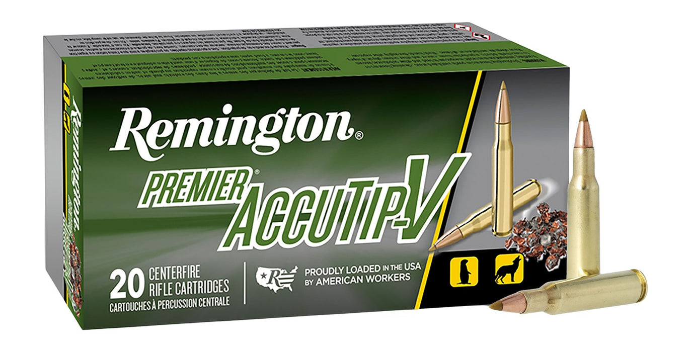 Remington Ammunition 21184 Premier Magnum Rimfire 22WMR 33gr AccuTip V 50 Per Box/40 Case
