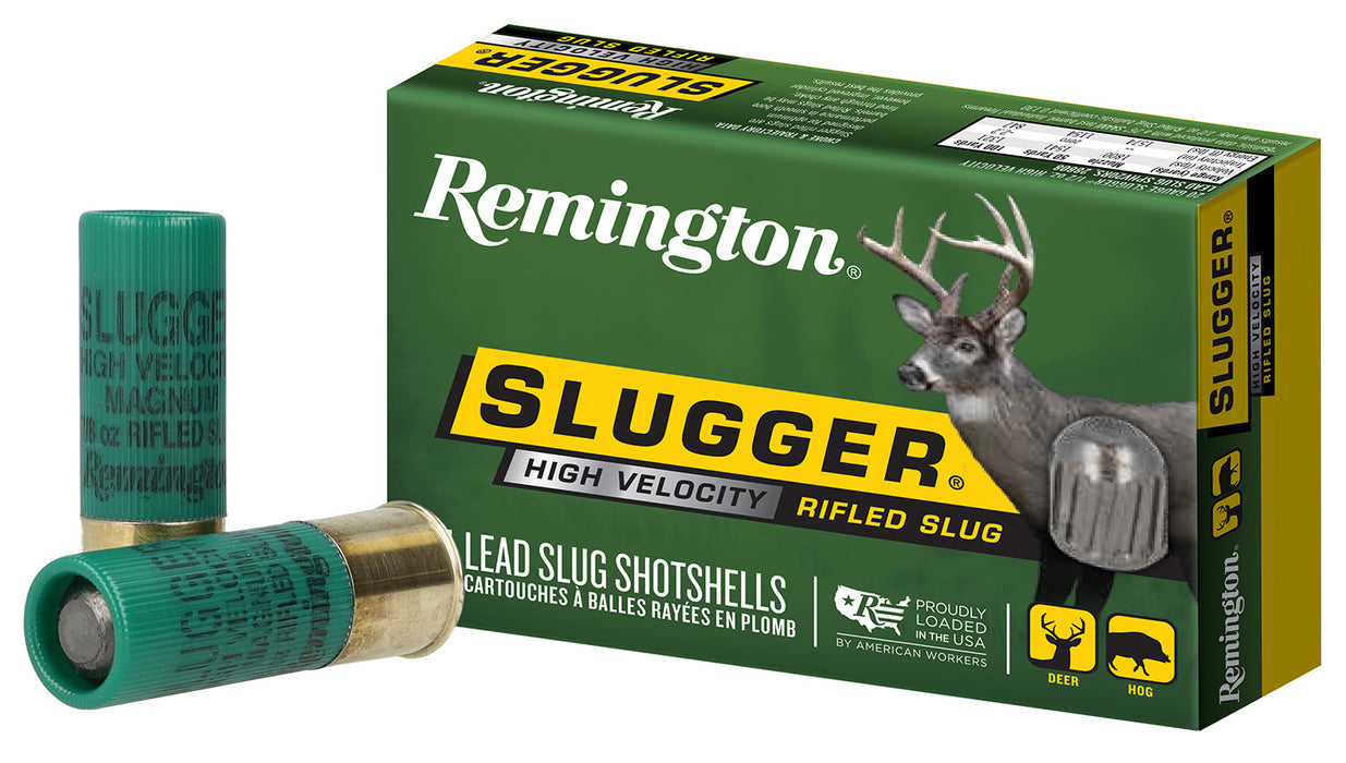 Remington Ammunition 28600 Slugger High Velocity 12 Gauge 2.75" 7/8 oz 1800 fps Rifled Slug Shot 5 Bx/50 Cs