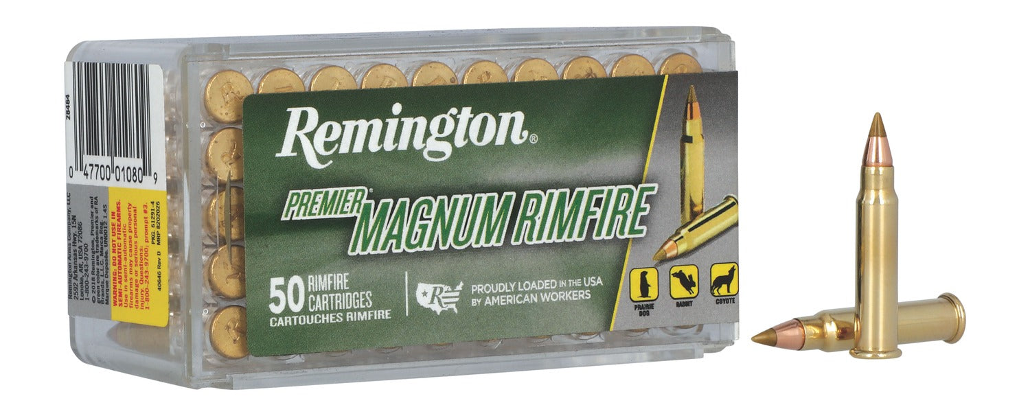 Remington Ammunition 28464 Premier Magnum Rimfire 17HMR 17gr AccuTip V 50 Per Box/40 Case