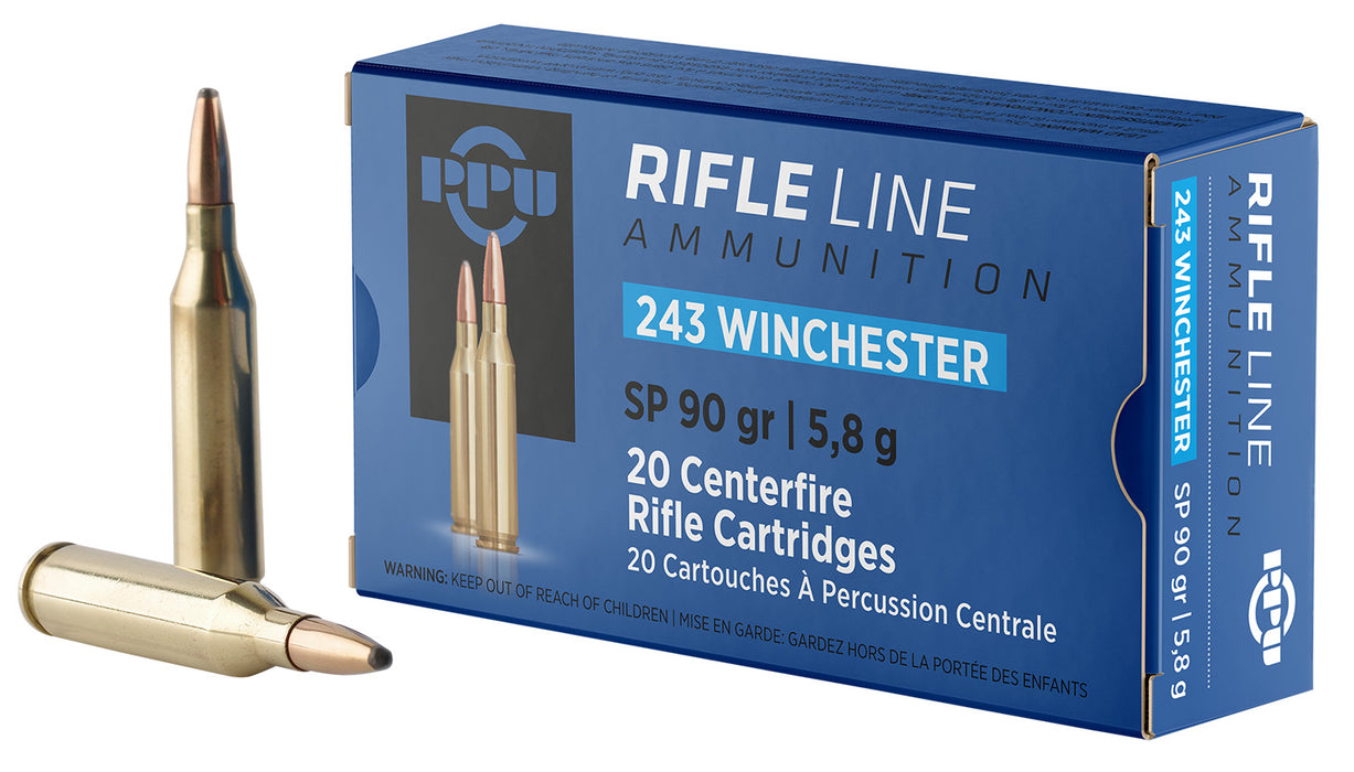PPU PP2431 Standard Rifle  243Win 90gr Soft Point 20 Per Box/10 Case