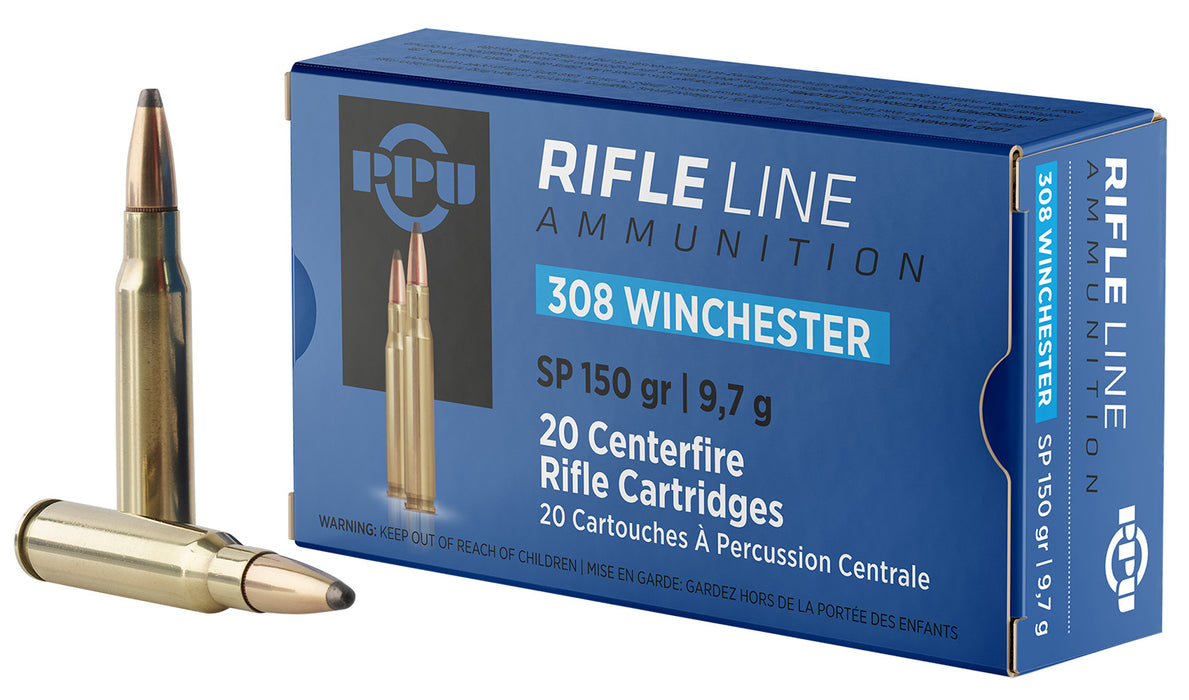 PPU PP3081 Standard Rifle  308Win 150gr Soft Point 20 Per Box/10 Case