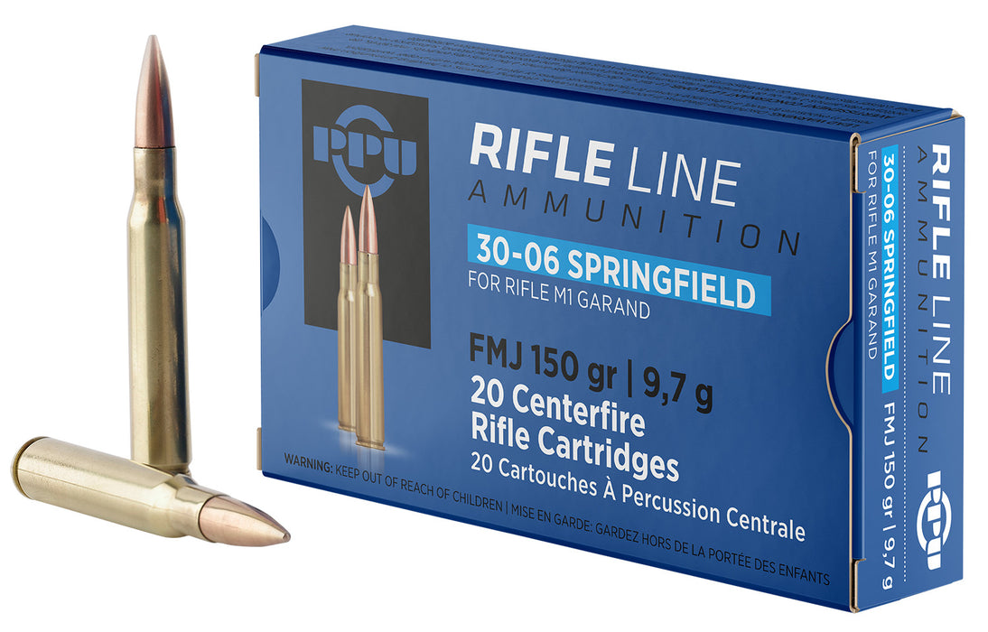 PPU PP3006G Standard Rifle  30-06Springfield 150gr Full Metal Jacket 20 Per Box/10 Case