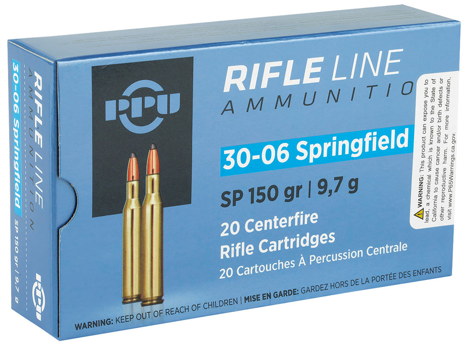 PPU PP30061 Standard Rifle  30-06Springfield 150gr Soft Point 20 Per Box/10 Case