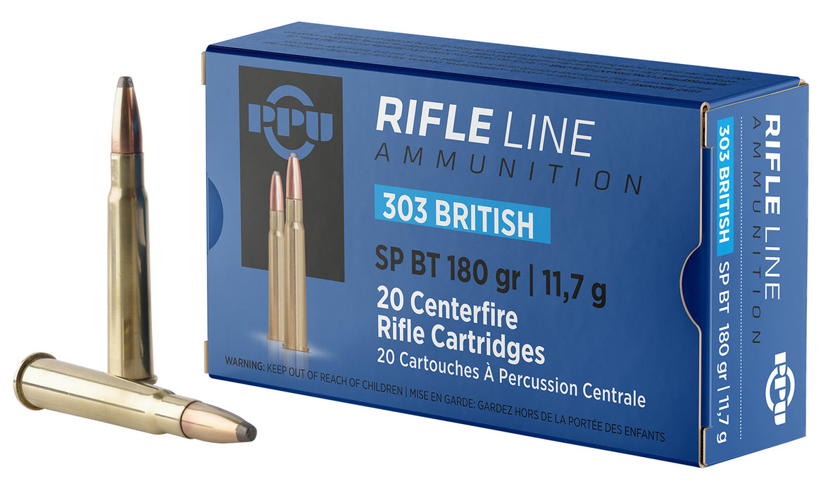 PPU PP303S2 Standard Rifle  303British 180gr Soft Point Boat Tail 20 Per Box/10 Case