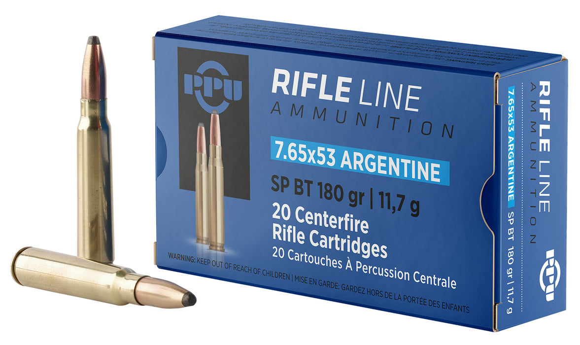 PPU PP7AS Metric Rifle  7.65x53mmArgentine 180gr Soft Point Boat Tail 20 Per Box/10 Case
