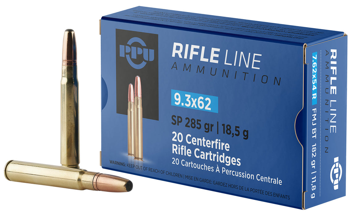 PPU PP9362 Metric Rifle  9.3mmx62Mauser 285gr Soft Point 20 Per Box/10 Case