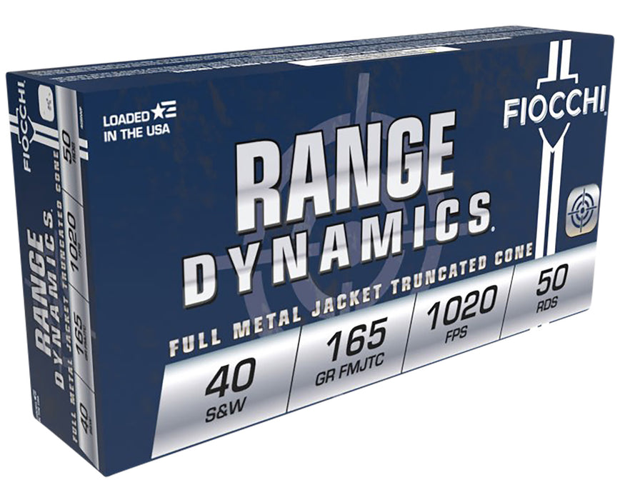 Fiocchi 40SWF Range Dynamics  40 S&W 165 gr 1020 fps Full Metal Jacket Truncated-Cone (TCFMJ) 50 Bx/20 Cs