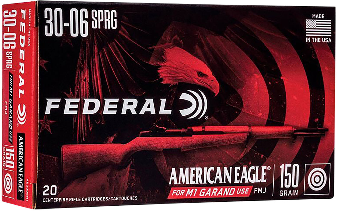 Federal AE3006M1 American Eagle M1 Grand 30-06Springfield 150gr Full Metal Jacket 20 Per Box/10 Case