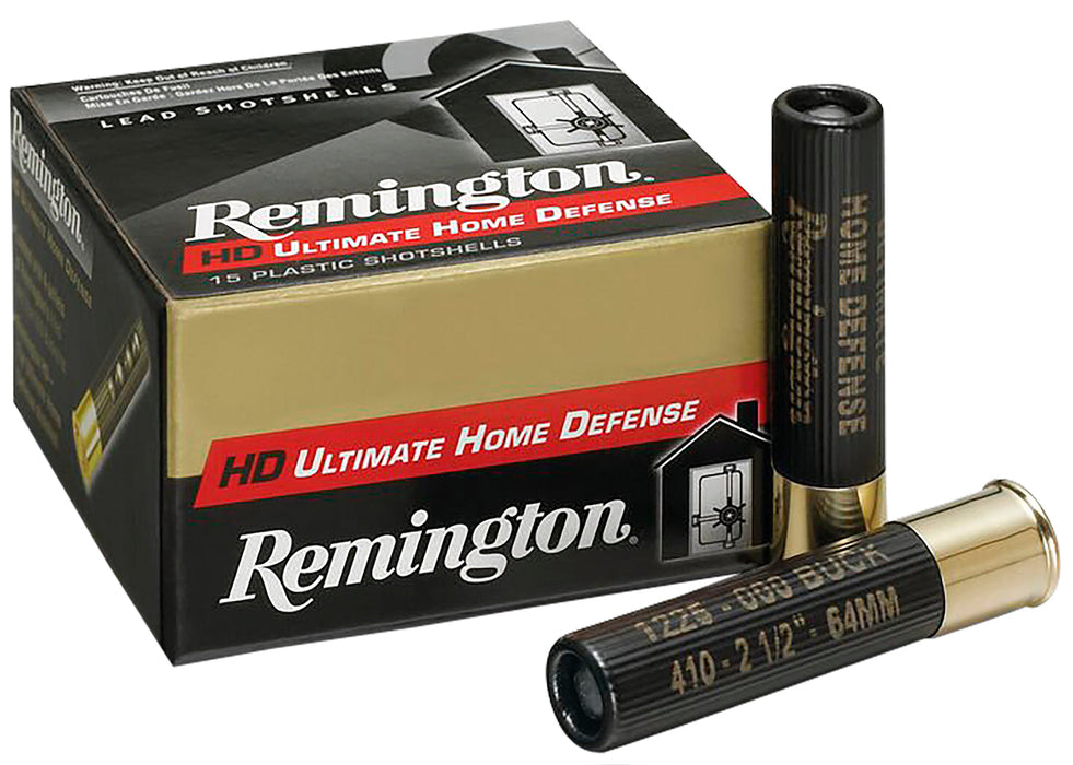 Remington Ammunition 20697 Ultimate Defense  410 Gauge 2.50" 4 Pellets 1225 fps 000 Buck Shot 15 Bx/10 Cs