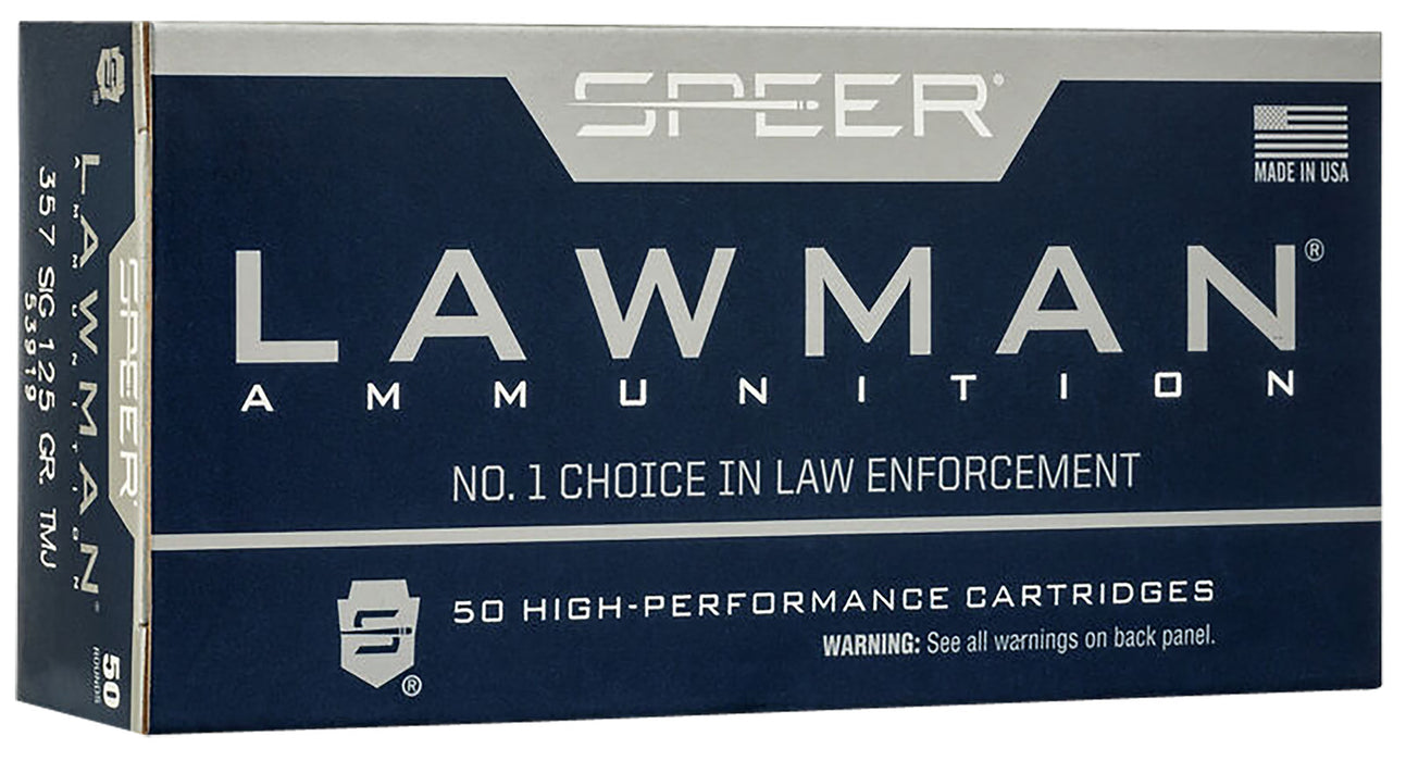 Speer 53919 Lawman Training 357 Sig 125 gr 1325 fps Total Metal Jacket Flat Nose (TMJFN) 50 Bx/20 Cs