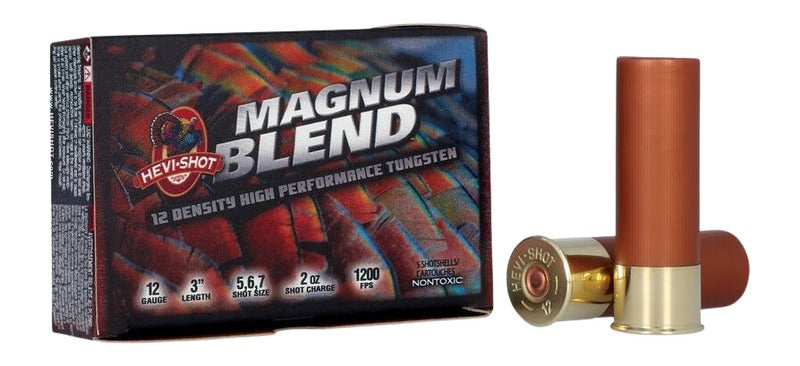 HEVI-Shot HS41255 Magnum Blend  12Gauge 3" 2oz Tungsten 5/6/7Shot 5 Per Box/10 Case