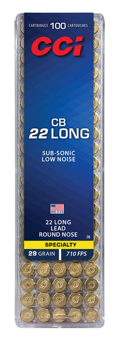 CCI 0038 Specialty CB  22 Long 29 gr 710 fps Lead Round Nose (LRN) 100 Bx/50 Cs