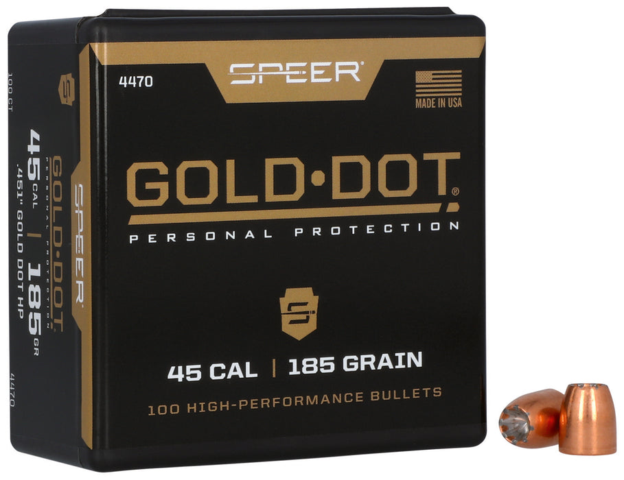 Speer 4470 Gold Dot Personal Protection 45Cal 185gr Hollow Point 100 Per Box/5 Case
