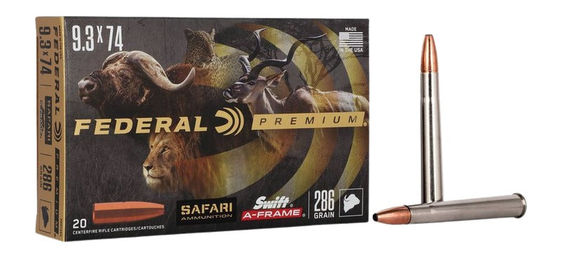 Federal P9374SA Premium Safari Cape-Shok 9.3mmx74R 286gr Swift A Frame 20 Per Box/10 Case