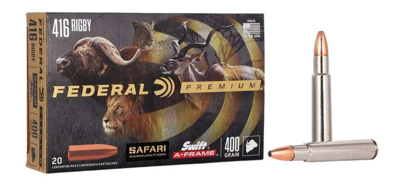 Federal P416SA Premium Safari Cape-Shok 416Rigby 400gr Swift A Frame 20 Per Box/10 Case