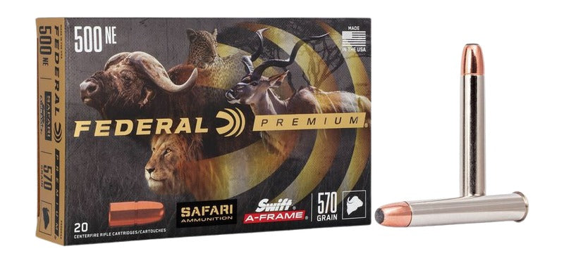Federal P500NSA Premium Safari Cape-Shok 500NitroExpress 570gr Swift A Frame 20 Per Box/10 Case