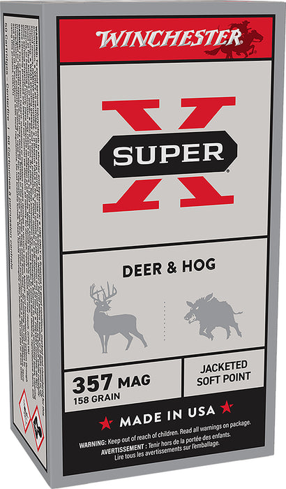 Winchester Ammo X3575P Super X  357Mag 158gr Jacketed Soft Point 50 Per Box/10 Case