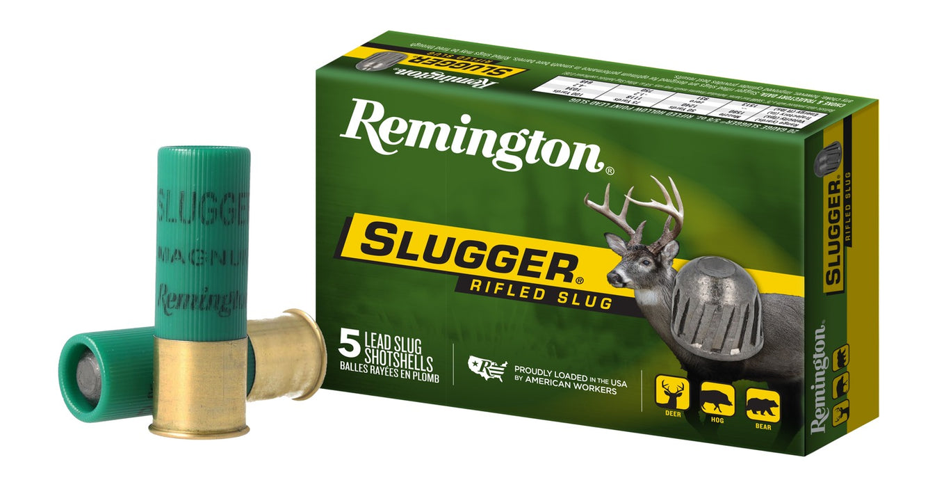 Remington Ammunition 20302 Slugger  12 Gauge 2.75" 1 oz Rifled Slug Shot 5 Per Box/ 50 Cs