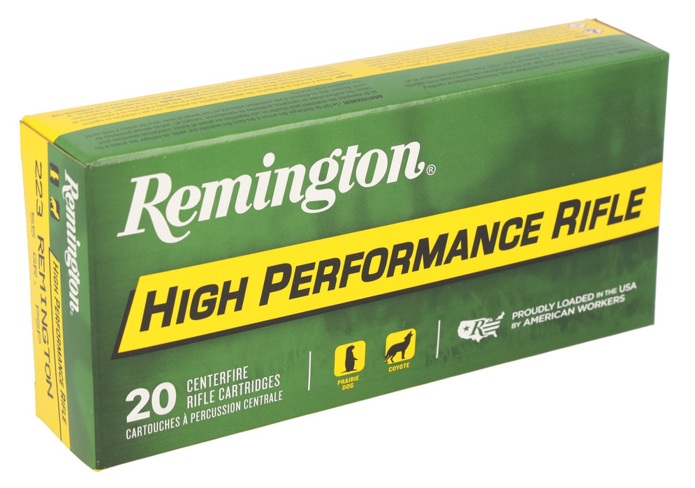 Remington Ammunition 28399 High Performance Rifle 223Rem 55gr Pointed Soft Point 20 Per Box/10 Case