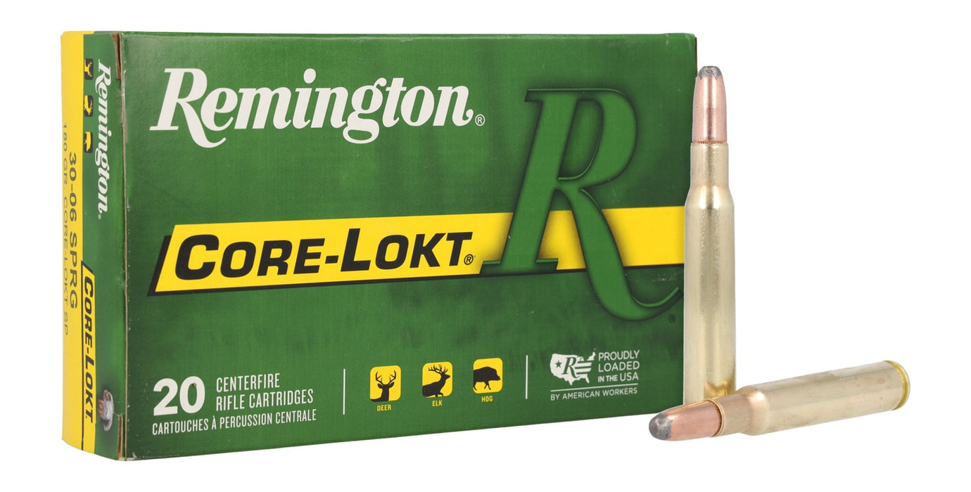 Remington Ammunition 21407 Core-Lokt  30-06Springfield 180gr Soft Point Core-Lokt 20 Per Box/10 Case