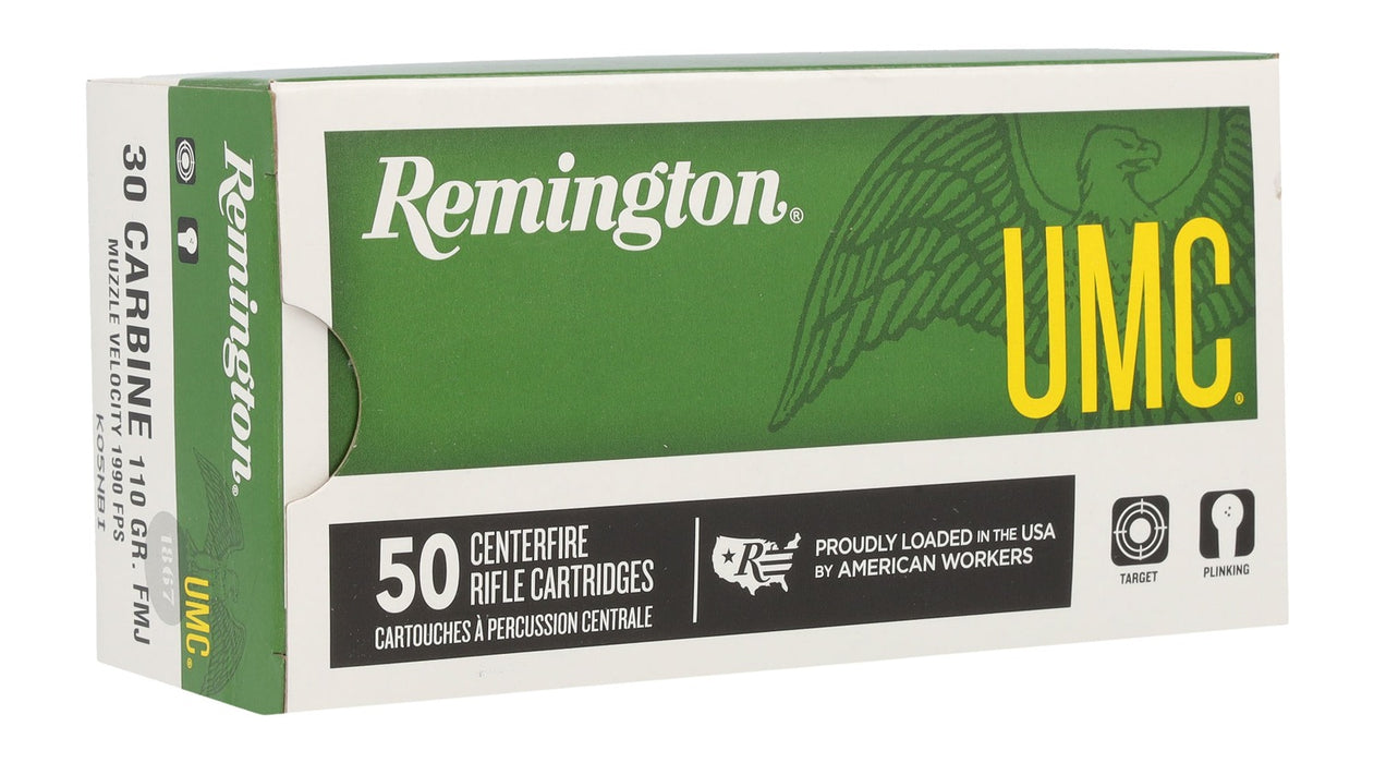 Remington Ammunition 23712 UMC Value Pack 30Carbine 110gr Full Metal Jacket 50 Per Box/10 Case