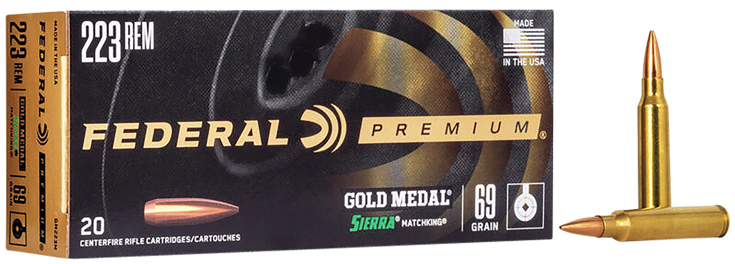 Federal GM223M3 Premium Gold Medal 223Rem 77gr Sierra MatchKing BTHP