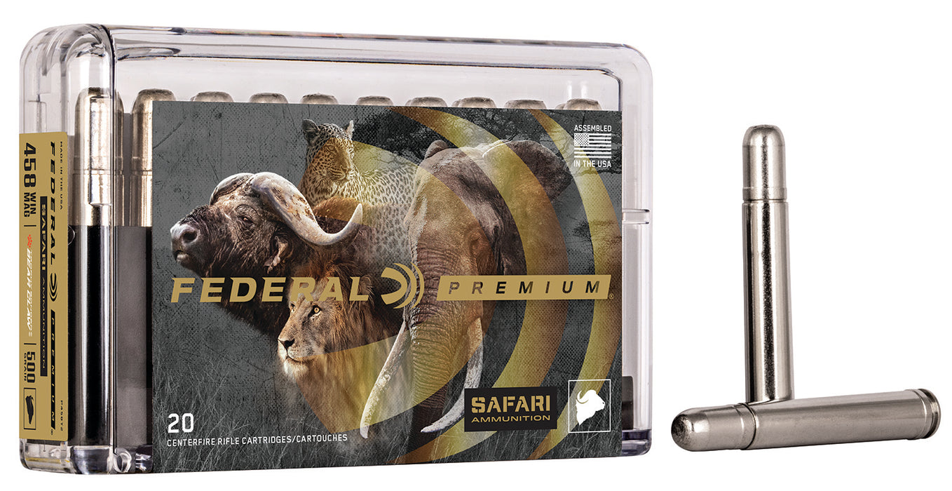 Federal P458T2 Premium Safari Cape-Shok 458WinMag 500gr Trophy Bonded Bear Claw 20 Per Box/10 Case