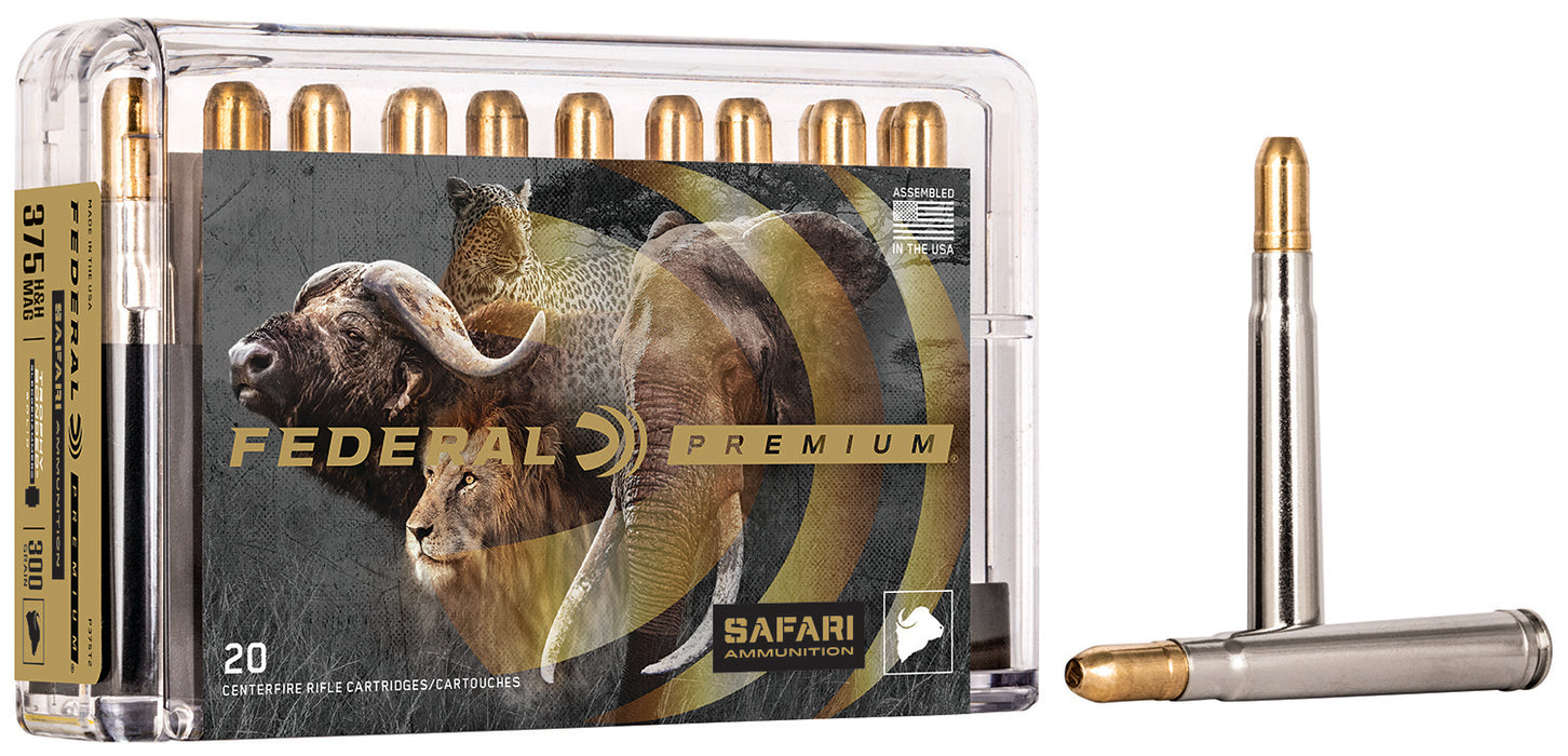 Federal P375T2 Premium Safari Cape-Shok 375H&HMag 300gr Trophy Bonded Sledgehammer Solid 20 Per Box/10 Case